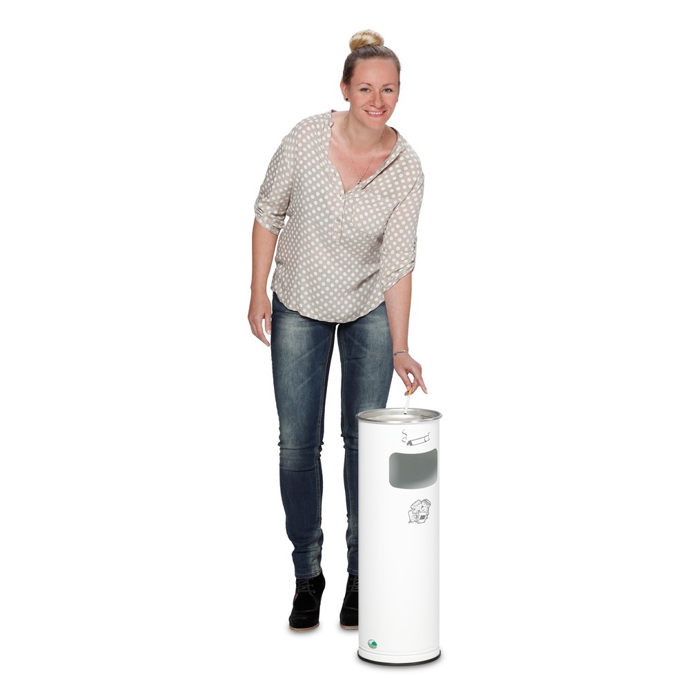 Product afbeelding: As-/afvalbakcombinatie VAR®, staand model, 16,7 liter, verkeerswit