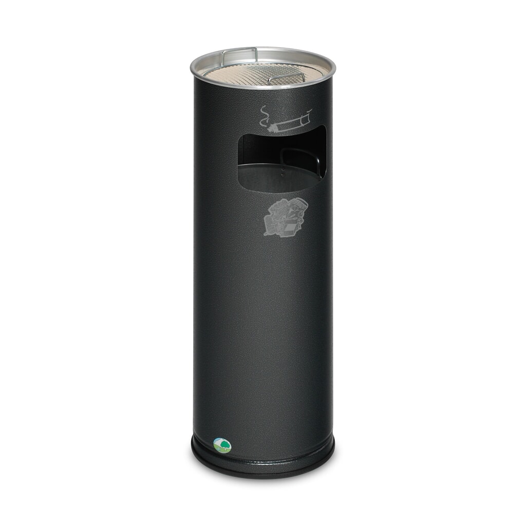 Product afbeelding: As-/afvalbakcombinatie VAR®, staand model, 16,7 liter, antiek zilver