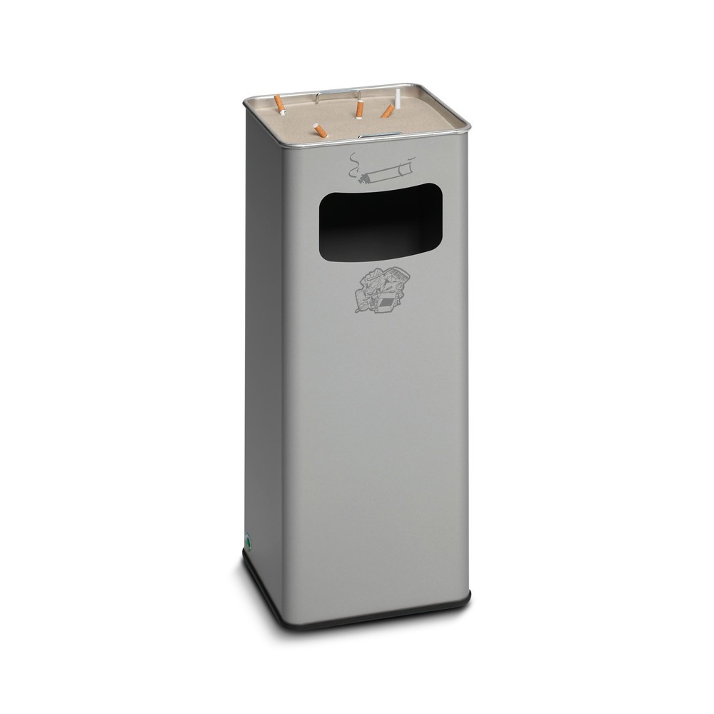 Product afbeelding: As-/afvalbakcombinatie VAR®, staand model, 31,7 liter, zilver