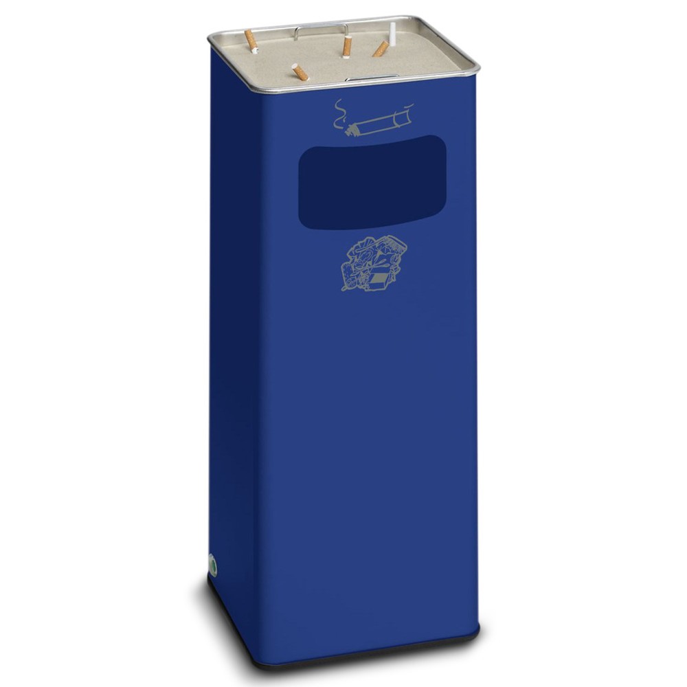 Product afbeelding: As-/afvalbakcombinatie VAR®, staand model, 31,7 liter, cyaanblauw