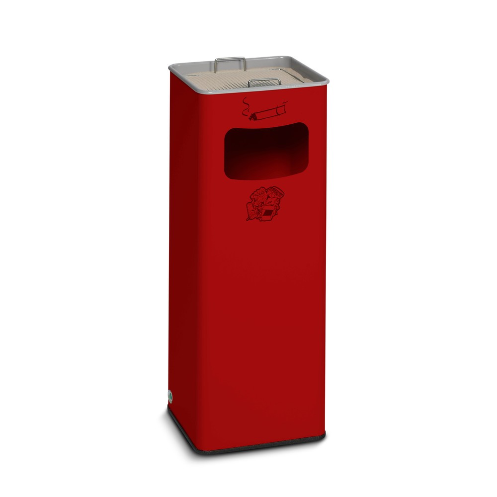 Product afbeelding: As-/afvalbakcombinatie VAR®, staand model, 31,7 liter, vuurrood