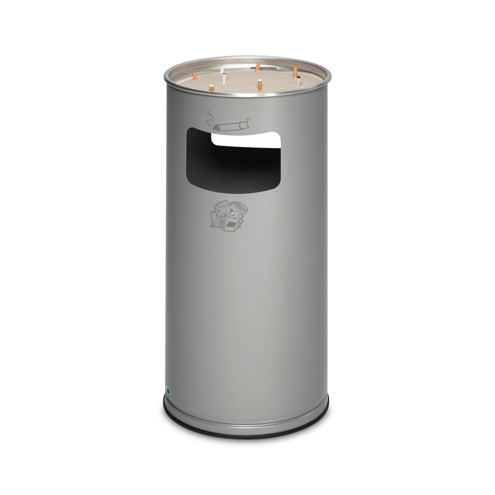 Product afbeelding: As-/afvalbakcombinatie VAR®, staand model, 37,4 liter, zilver