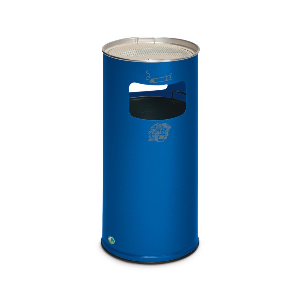 Product afbeelding: As-/afvalbakcombinatie VAR®, staand model, 37,4 liter, cyaanblauw