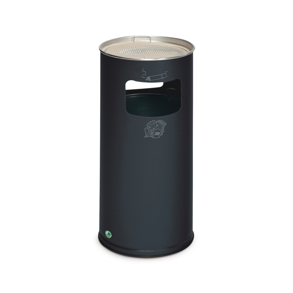 Product afbeelding: As-/afvalbakcombinatie VAR®, staand model, 37,4 liter, zwartgrijs