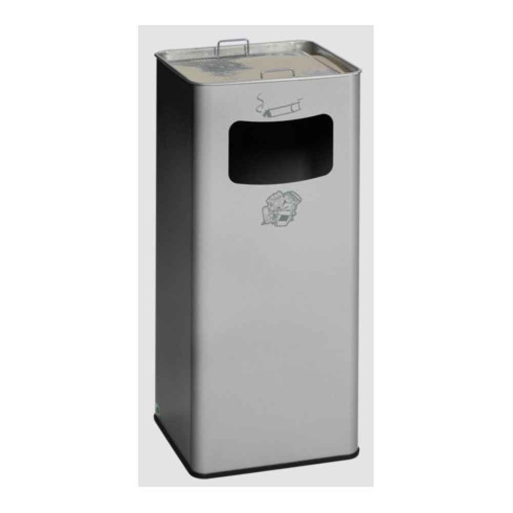 Product afbeelding: As-/afvalbakcombinatie VAR®, staand model, 53,4 liter, zilver