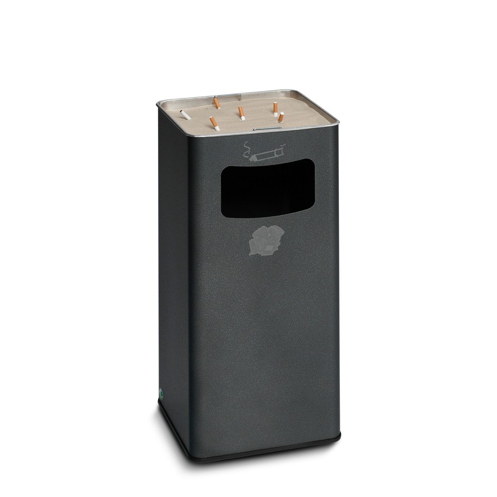 Product afbeelding: As-/afvalbakcombinatie VAR®, staand model, 53,4 liter, antiek zilver