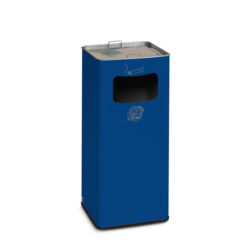 Product afbeelding: As-/afvalbakcombinatie VAR®, staand model, 53,4 liter, cyaanblauw