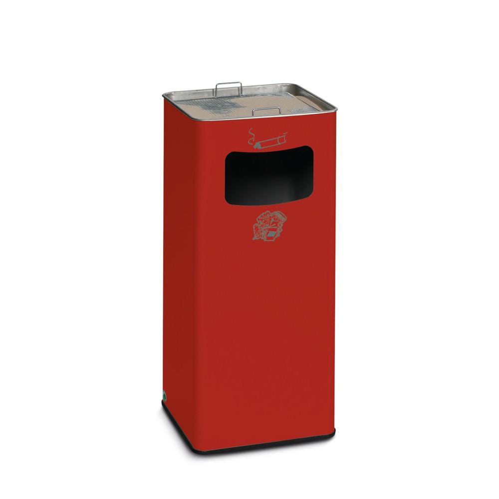 Product afbeelding: As-/afvalbakcombinatie VAR®, staand model, 53,4 liter, vuurrood