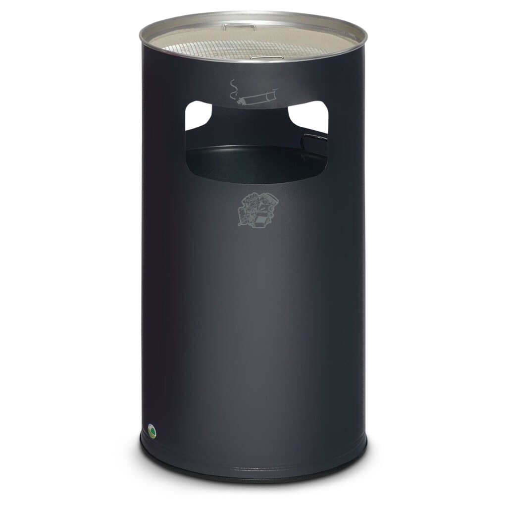 Product afbeelding: Combinatie van asbak en afvalbak VAR®, staand model, 69,2 liter, antiek zilver