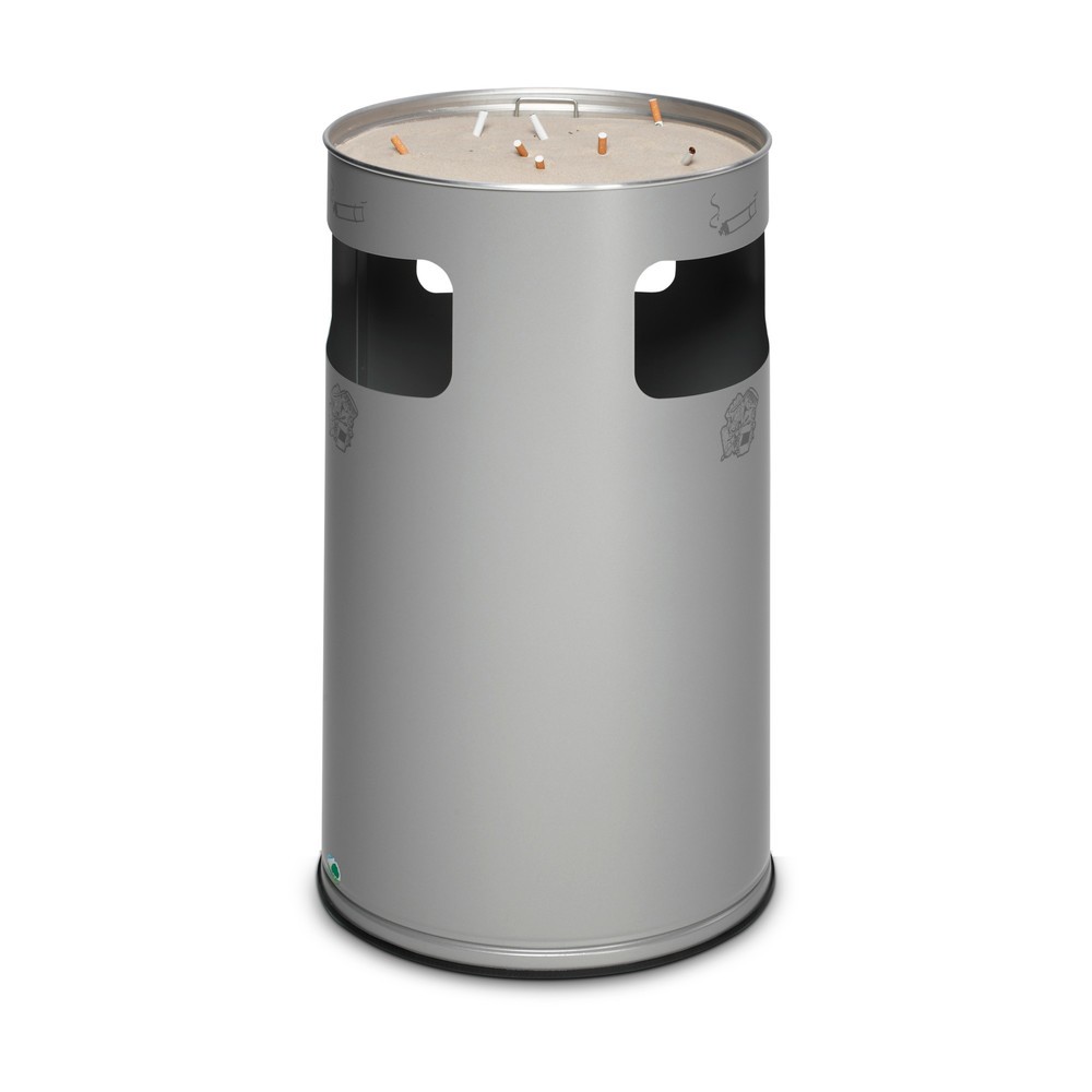 Product afbeelding: As-/afvalbakcombinatie VAR®, staand model, 69,2 liter, zilver