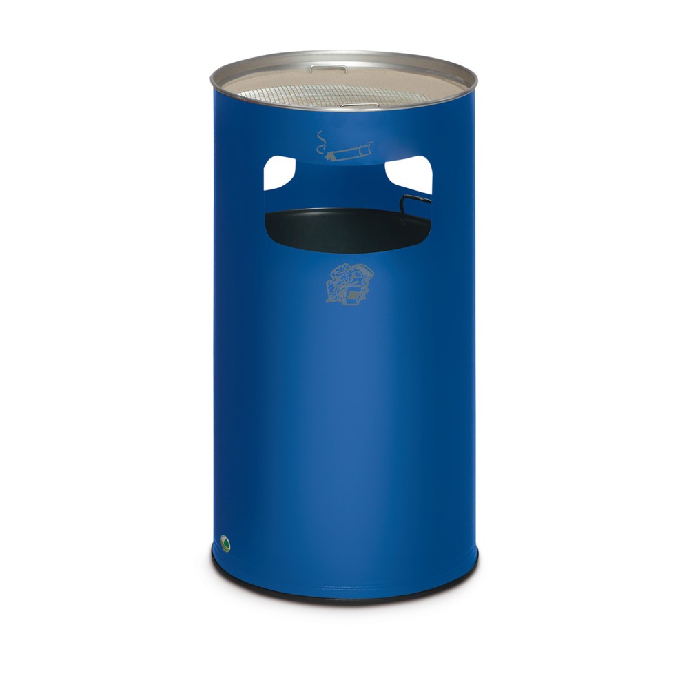 Product afbeelding: As-/afvalbakcombinatie VAR®, staand model, 69,2 liter, cyaanblauw
