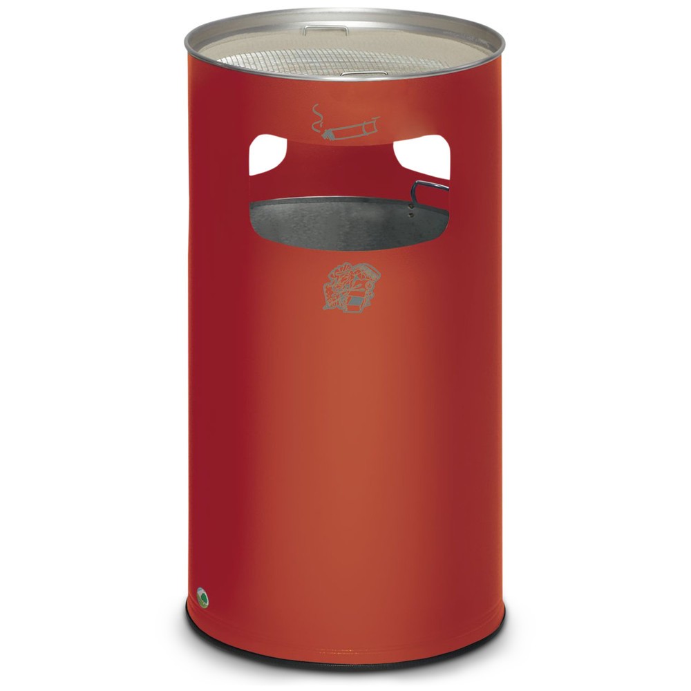 Product afbeelding: As-/afvalbakcombinatie VAR®, staand model, 69,2 liter, vuurrood