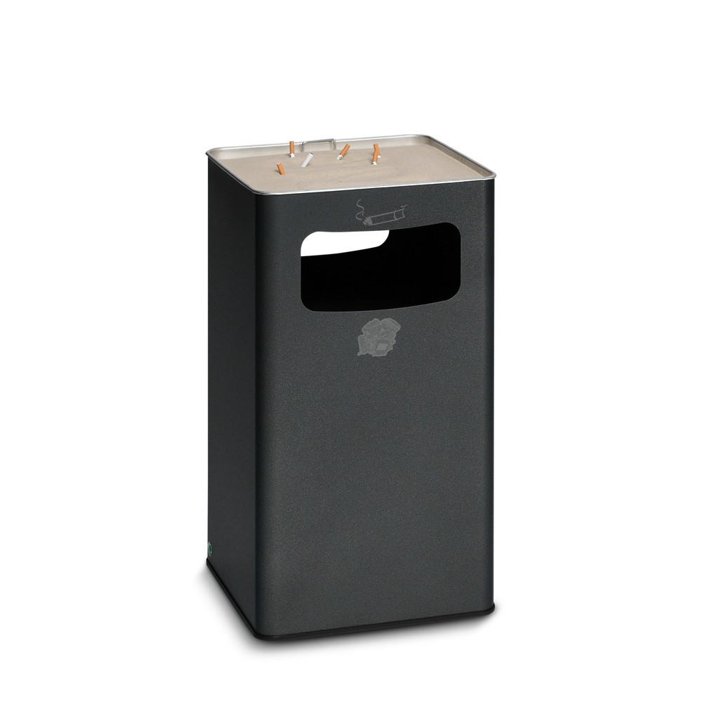 Product afbeelding: As-/afvalbakcombinatie VAR®, staand model, 96,1 liter, antiek zilver