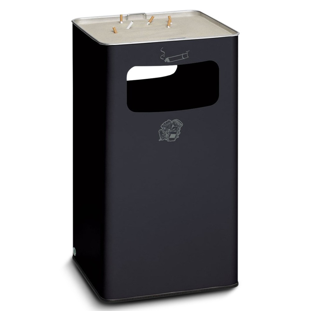 Product afbeelding: As-/afvalbakcombinatie VAR®, staand model, 96,1 liter, zwartgrijs