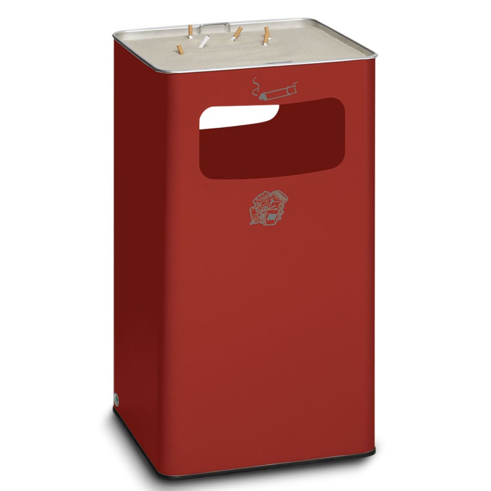 Product afbeelding: As-/afvalbakcombinatie VAR®, staand model, 96,1 liter, vuurrood