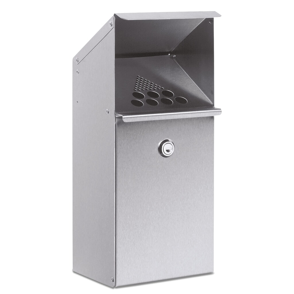 Product afbeelding: Asbak VAR® van roestvast staal, wandmodel, met beschermdak