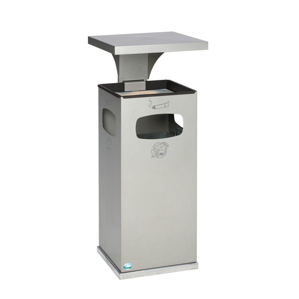 Productafbeelding nr. 2: Asbak VAR® voor vloermontage, combinatiemodel, 38 liter, verkeerswit