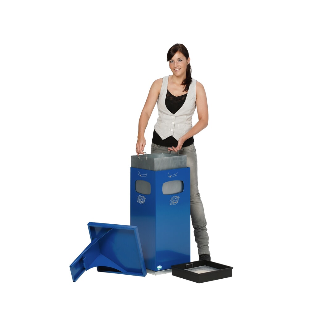 Productafbeelding nr. 3: Asbak VAR® voor vloermontage, combinatiemodel, 38 liter, verkeerswit
