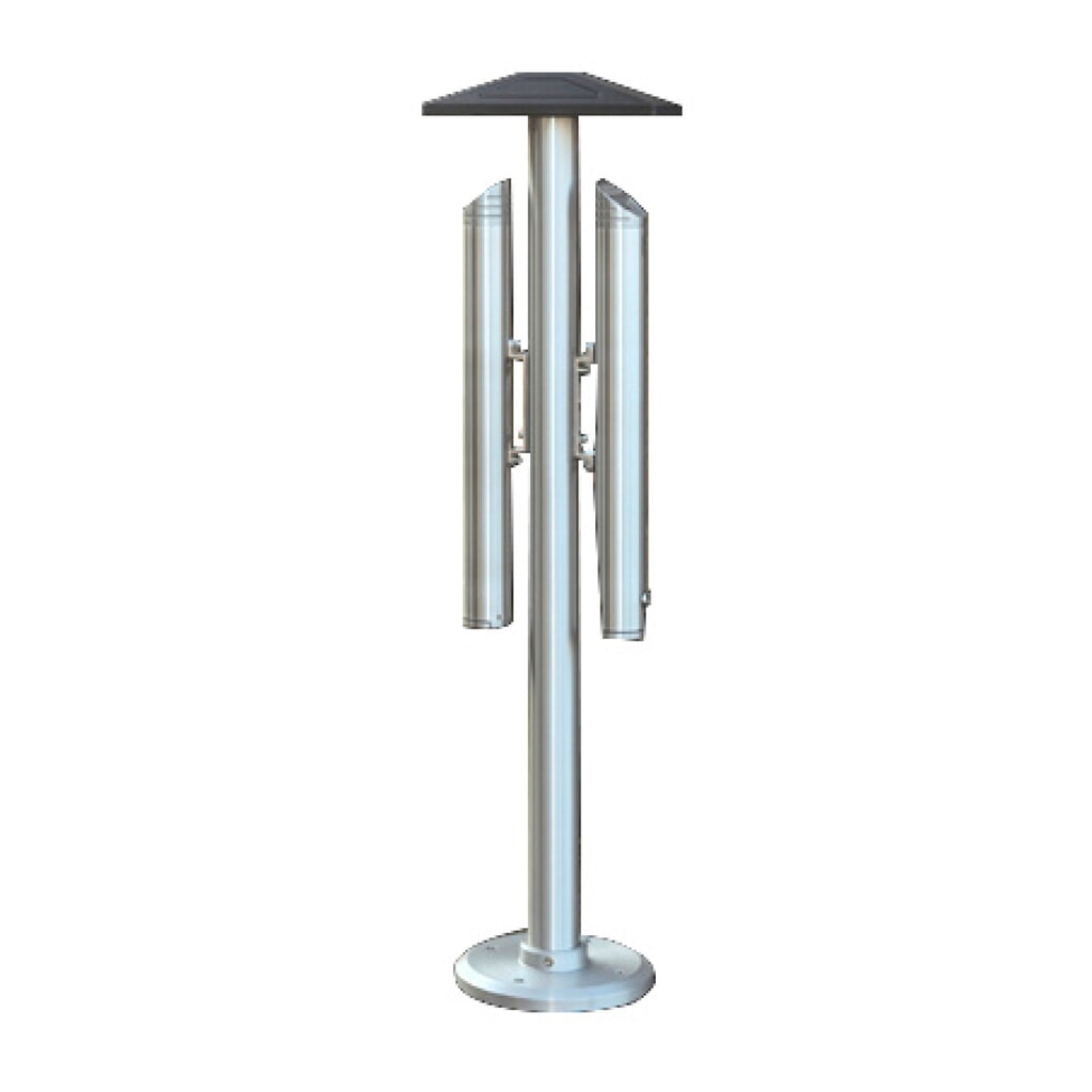 Asbakzuil uit aluminium, met dakje, incl. montagemateriaal Product afbeelding: Asbakzuil uit aluminium, met dakje, incl. montagemateriaal