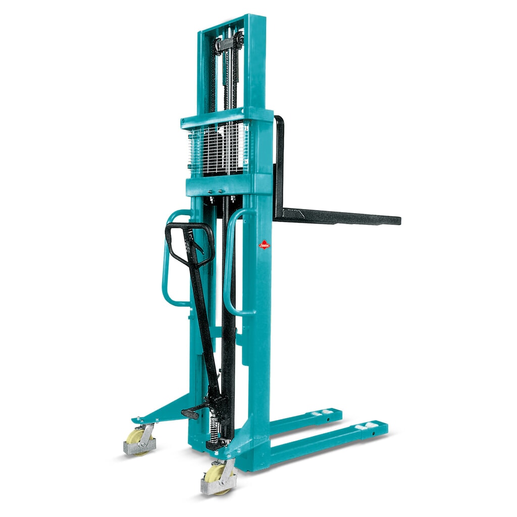 Hydraulische stapelaar Ameise® PSM 1.0 met tweevoudige telescoop hefmast, hefhoogte 2.000 mm, draagvermogen 1.000 kg Product afbeelding: Hydraulische stapelaar Ameise® PSM 1.0 met tweevoudige telescoop hefmast, hefhoogte 2.000 mm, draagvermogen 1.000 kg