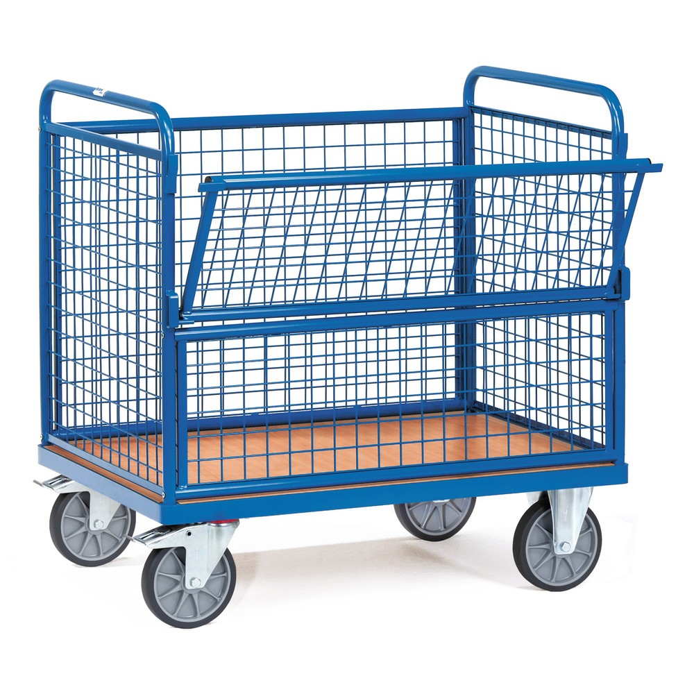 Product afbeelding: Bakwagen fetra® met draadgaaswanden, laadvlak 1.000 x 700 mm