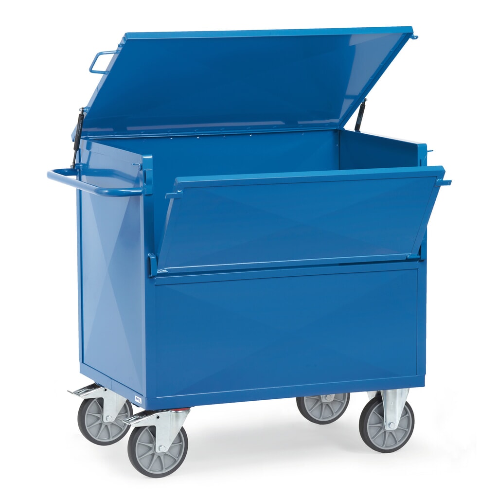 Product afbeelding: fetra® bakwagen met stalen wanden, gepoedercoat, laadvlak 700 x 1.000 mm, met deksel