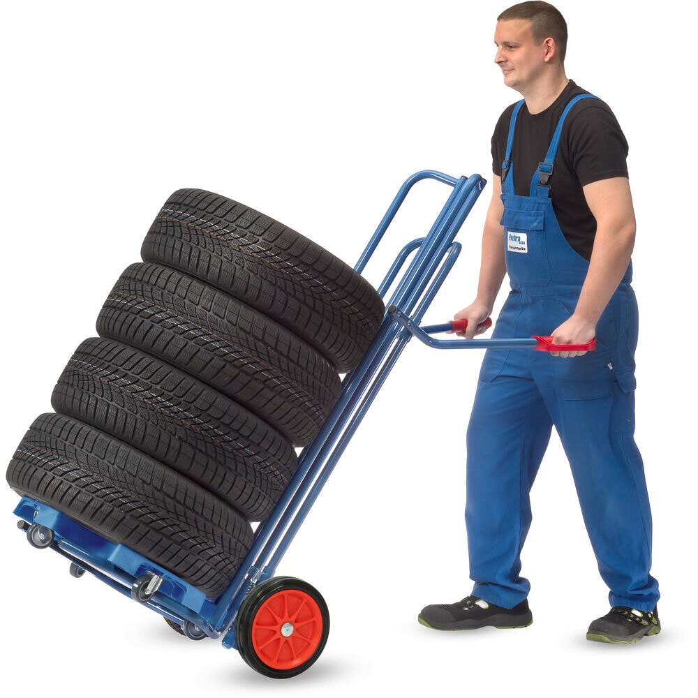 Productafbeelding nr. 7: Bandensteekwagen fetra® van staal, draagvermogen 200 kg, voor 8 banden, volrubber banden