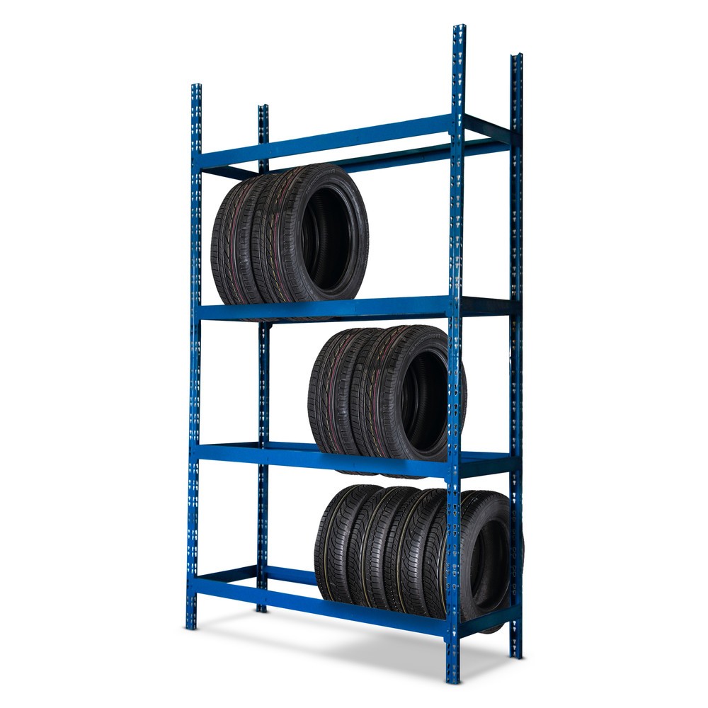 Productafbeelding nr. 3: Bandenstelling, basiselement, blauw, hxbxd 2.000 x 1.500 x 500 mm, 4 etages voor 16 banden