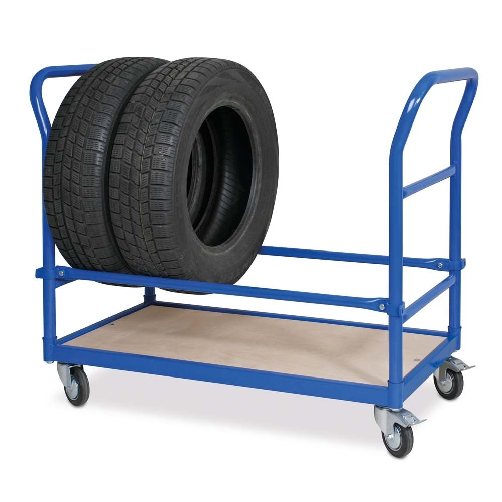 Productafbeelding nr. 2: Bandenwagen BASIC, duwbeugel aan weerszijden, vrije vakbreedte 940 mm, draagvermogen 100 kg