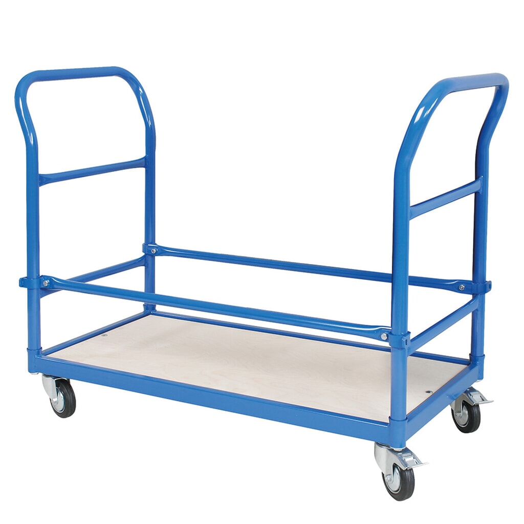 Bandenwagen BASIC, duwbeugel aan weerszijden, vrije vakbreedte 940 mm, draagvermogen 100 kg Product afbeelding: Bandenwagen BASIC, duwbeugel aan weerszijden, vrije vakbreedte 940 mm, draagvermogen 100 kg