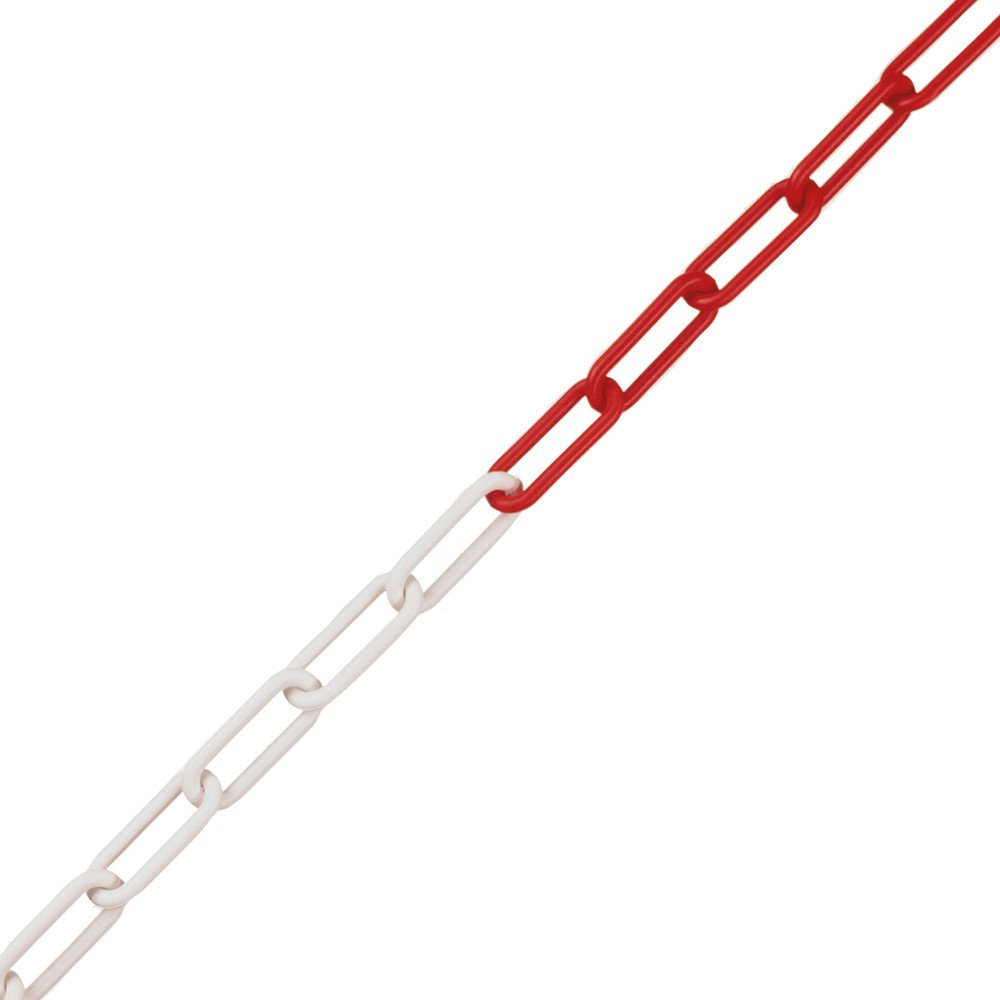 Product afbeelding: Afzetketting, PE, dikte 6 mm, lengte 10 m, rood/wit