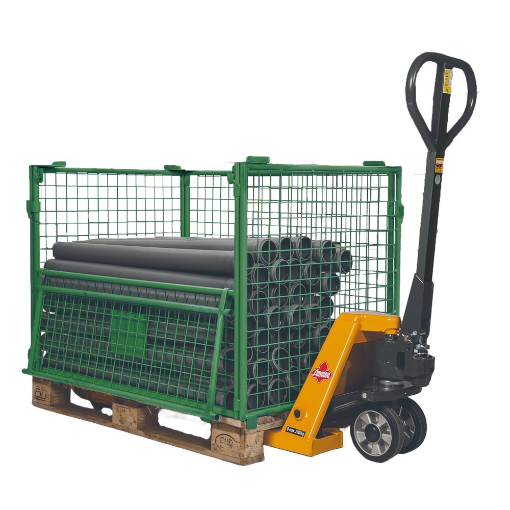 Productafbeelding nr. 2: BASIC opzetframe voor pallets met klep, maaswijdte 50 x 50 mm, hxbxd 800 x 1.200 x 800 mm, meigroen