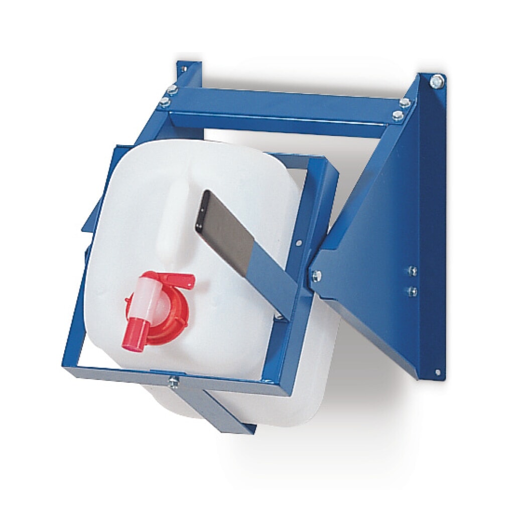 Aftapbok incl. kantelstang, voor 10-litervaten, blauw gelakt Product afbeelding: Aftapbok incl. kantelstang, voor 10-litervaten, blauw gelakt