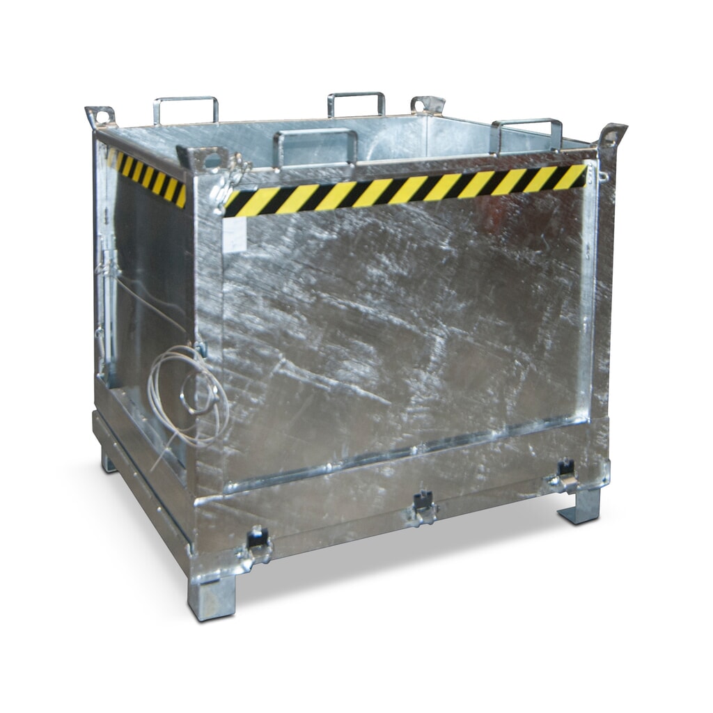 Product afbeelding: Bauer® bodemklepcontainer, 3-voudig stapelbaar, verzinkt, draagvermogen 1.250 kg, volume 1 m³