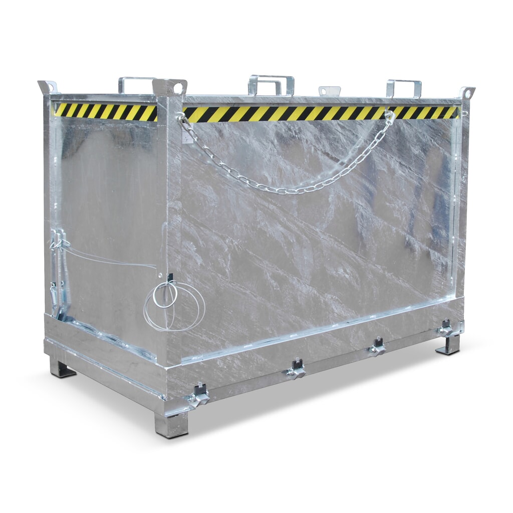 Bauer® bodemklepcontainer, 3-voudig stapelbaar, verzinkt, draagvermogen 1.500 kg, volume 1,5 m³ Product afbeelding: Bauer® bodemklepcontainer, 3-voudig stapelbaar, verzinkt, draagvermogen 1.500 kg, volume 1,5 m³