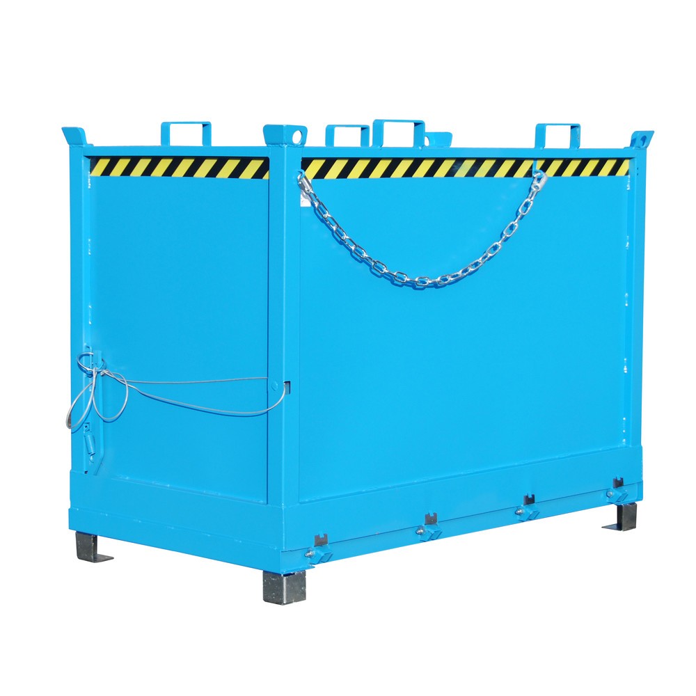Product afbeelding: Bauer® Bak met uitklapbare bodem, 3-voudig stapelbaar, gelakt, volume 2 m³, RAL 5012 lichtblauw