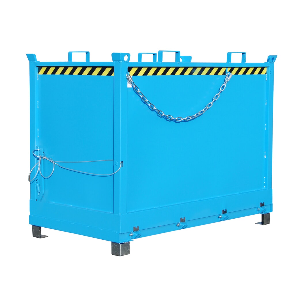 Product afbeelding: Bauer® Bak met uitklapbare bodem, 3-voudig stapelbaar, gelakt, volume 2 m³, RAL 5012 lichtblauw