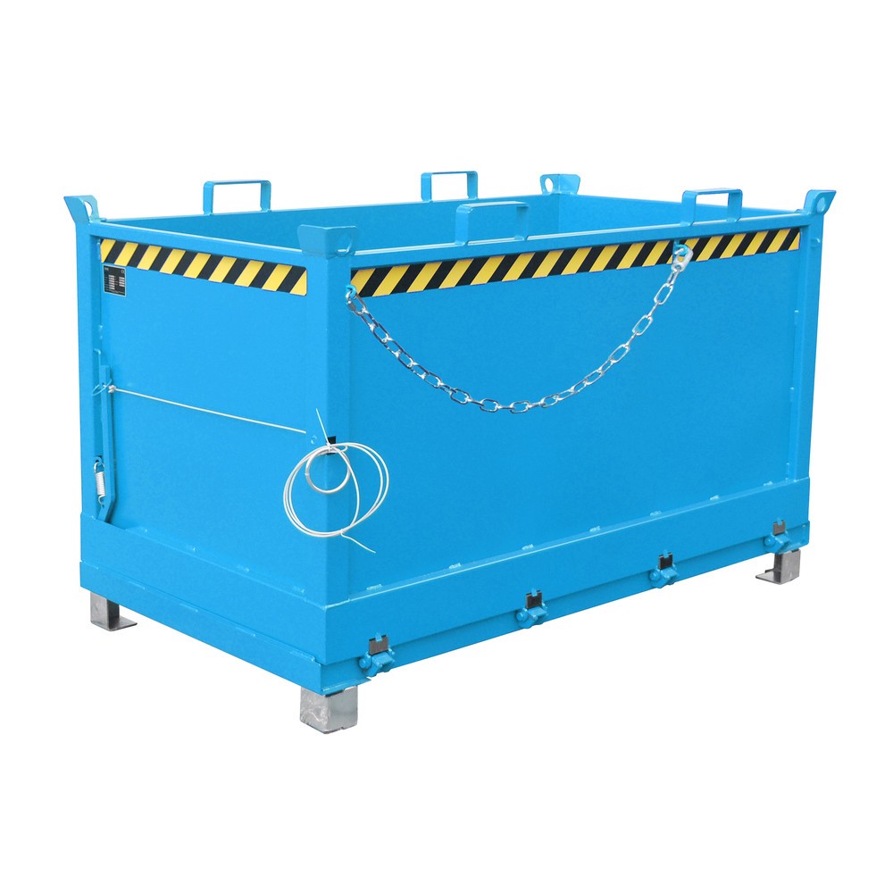 Product afbeelding: Bauer® Bak met uitklapbare bodem, 3-voudig stapelbaar, gelakt, volume 1,5 m³, RAL 5012 lichtblauw