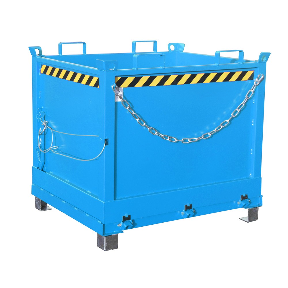 Product afbeelding: Bauer® Bak met uitklapbare bodem, 3-voudig stapelbaar, gelakt, volume 1 m³, RAL 5012 lichtblauw
