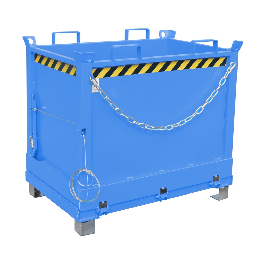 Product afbeelding: Bauer® Bak met uitklapbare bodem, 3-voudig stapelbaar, gelakt, volume 0,75 m³, RAL 5012 lichtblauw