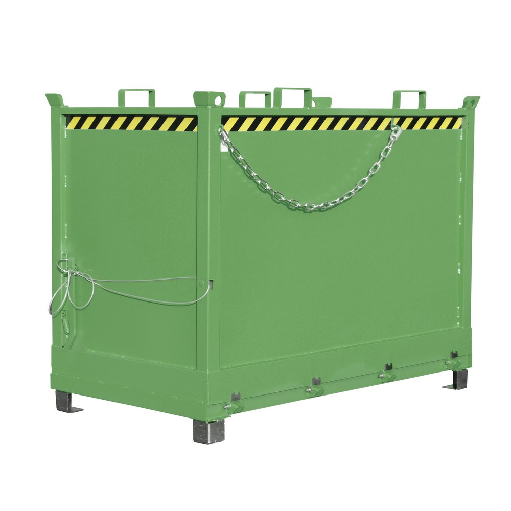 Product afbeelding: Bauer® Bak met uitklapbare bodem, 3-voudig stapelbaar, gelakt, volume 2 m³, RAL 6011 resedagroen