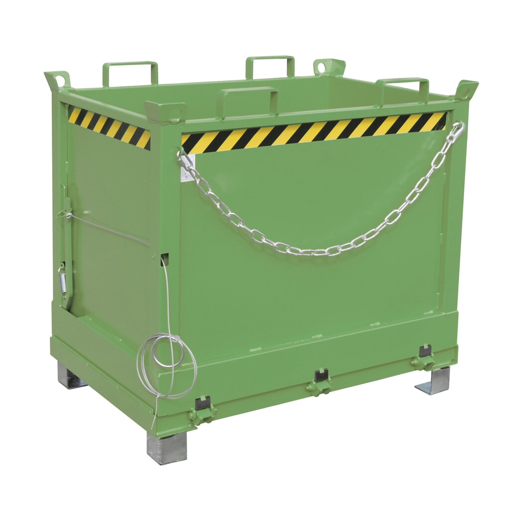 Bauer® Bak met uitklapbare bodem, 3-voudig stapelbaar, gelakt, volume 0,75 m³, RAL 6011 resedagroen Product afbeelding: Bauer® Bak met uitklapbare bodem, 3-voudig stapelbaar, gelakt, volume 0,75 m³, RAL 6011 resedagroen