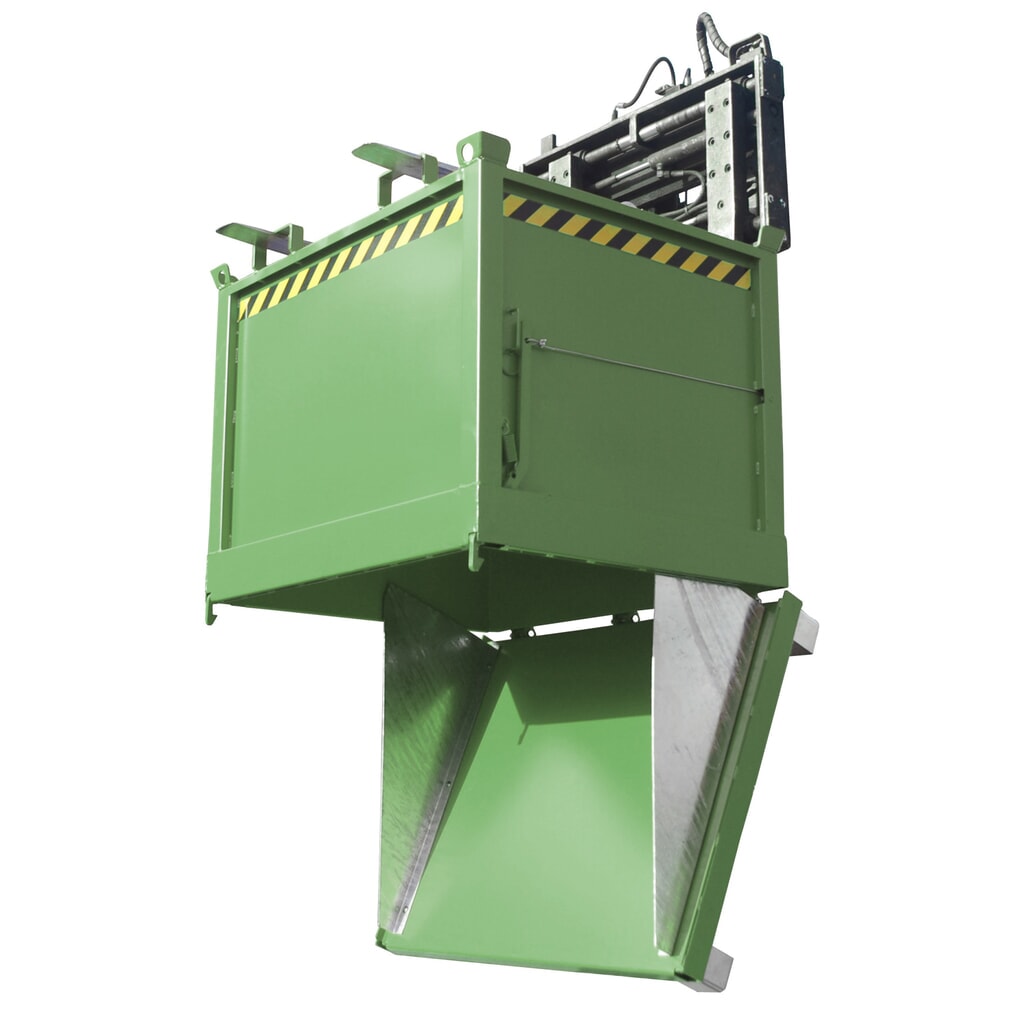 Bauer® Bak met uitklapbare bodem, 3-voudig stapelbaar, gelakt, volume 1 m³, RAL 6011 resedagroen Product afbeelding: Bauer® Bak met uitklapbare bodem, 3-voudig stapelbaar, gelakt, volume 1 m³, RAL 6011 resedagroen