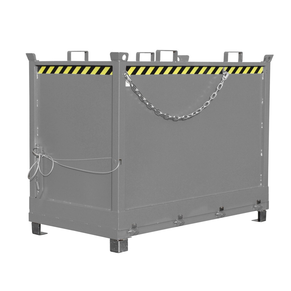 Product afbeelding: Bauer® Bak met uitklapbare bodem, 3-voudig stapelbaar, gelakt, volume 2 m³, RAL 7005 muisgrijs