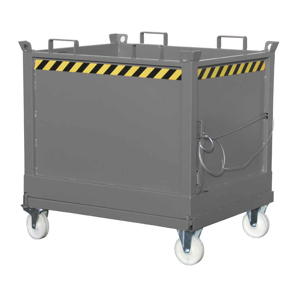 Product afbeelding: Bauer® Bak met uitklapbare bodem, 3-voudig stapelbaar, gelakt, volume 1 m³, RAL 7005 muisgrijs