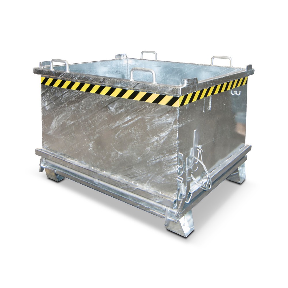Product afbeelding: Bauer® bodemklepcontainer, versterkte bodemklep, verzinkt, draagvermogen 1.500 kg, volume 0,75 m³