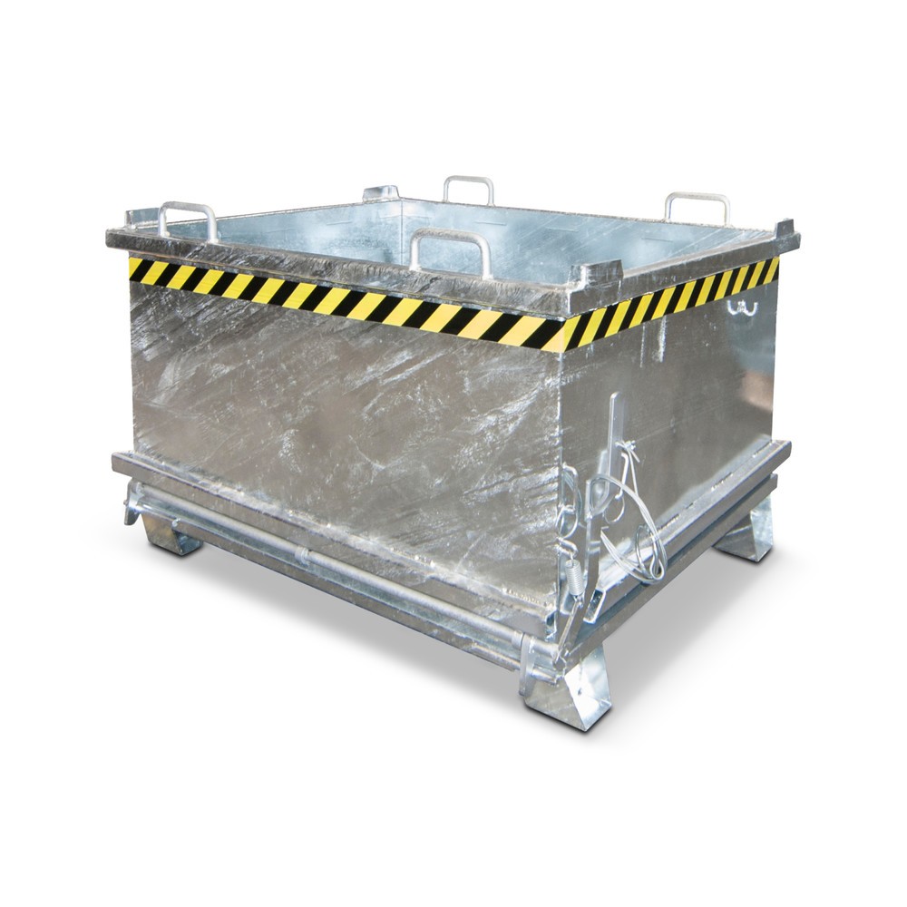 Product afbeelding: Bauer® bodemklepcontainer, versterkte bodemklep, verzinkt, draagvermogen 1.000 kg, volume 0,5 m³