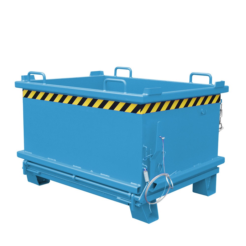 Product afbeelding: Bauer® Bak met uitklapbare bodem, versterkte bodemklep, gelakt, volume 0,5 m³, RAL 5012 lichtblauw