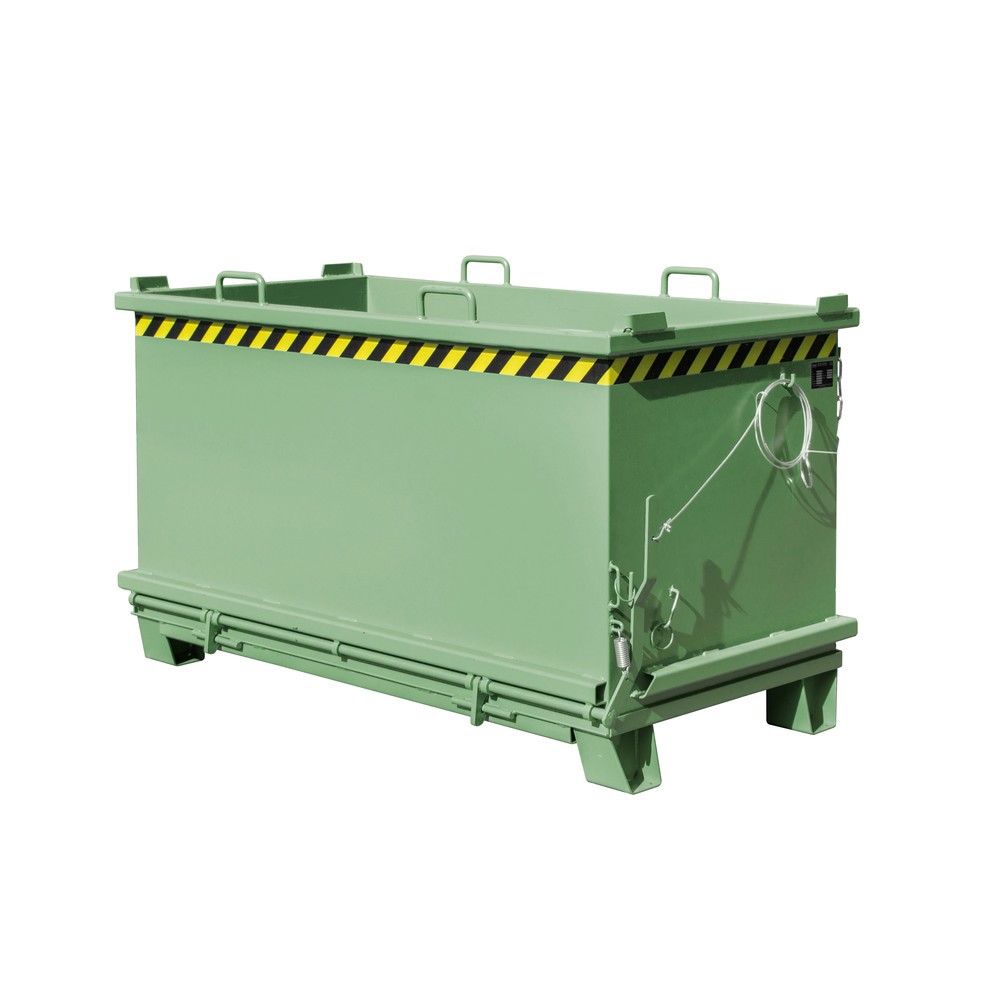 Productafbeelding nr. 1: Bauer® Bak met uitklapbare bodem, versterkte bodemklep, gelakt, volume 1,5 m³, RAL 6011 resedagroen