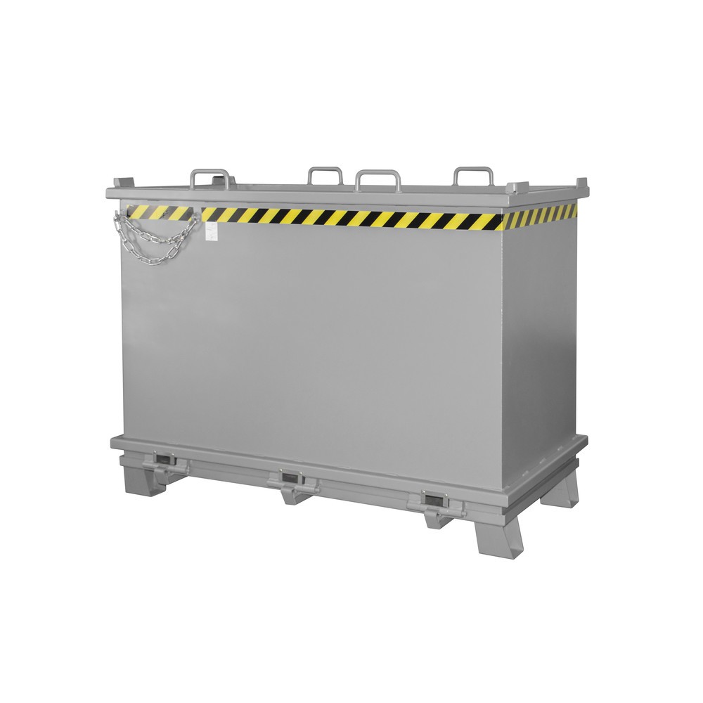 Productafbeelding nr. 1: Bauer® Bak met uitklapbare bodem, versterkte bodemklep, gelakt, volume 2 m³, RAL 7005 muisgrijs